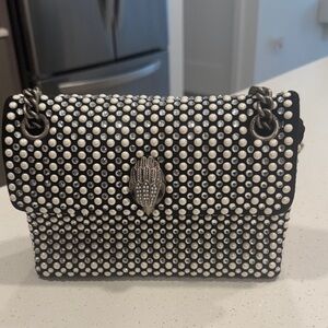 Kurt Geiger Black and Silver Studded Clutch